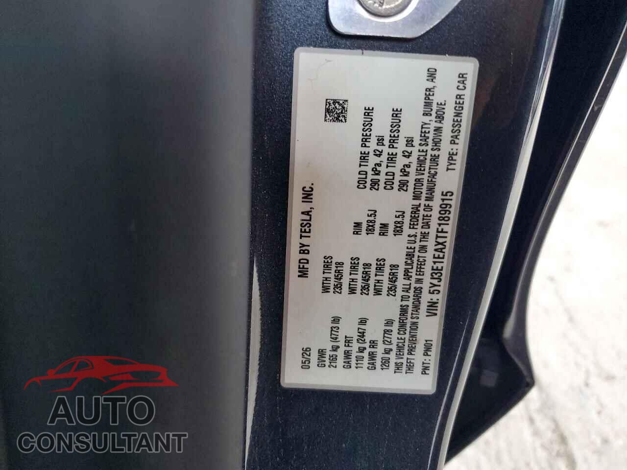 TESLA MODEL 3 2026 - 5YJ3E1EAXTF189915