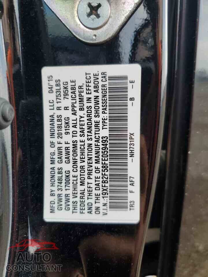 HONDA CIVIC 2015 - 19XFB2F58FE059493