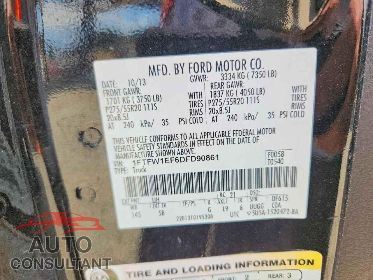 FORD F150 2013 - 1FTFW1EF6DFD90861