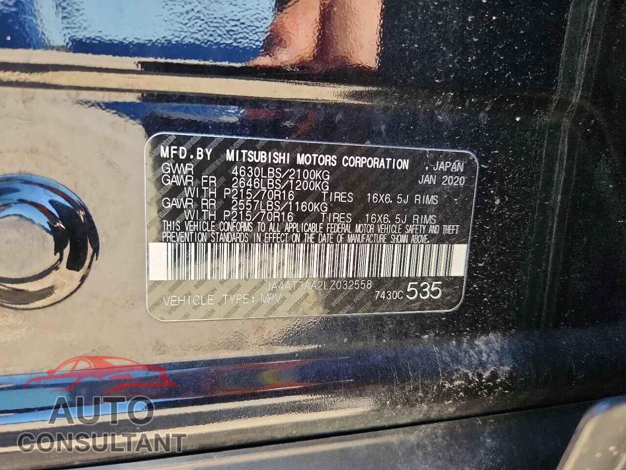 MITSUBISHI ECLIPSE 2020 - JA4AT3AA2LZ032558