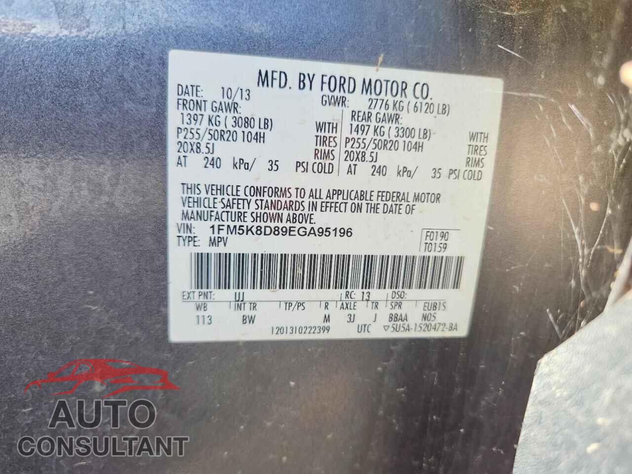 FORD EXPLORER 2014 - 1FM5K8D89EGA95196
