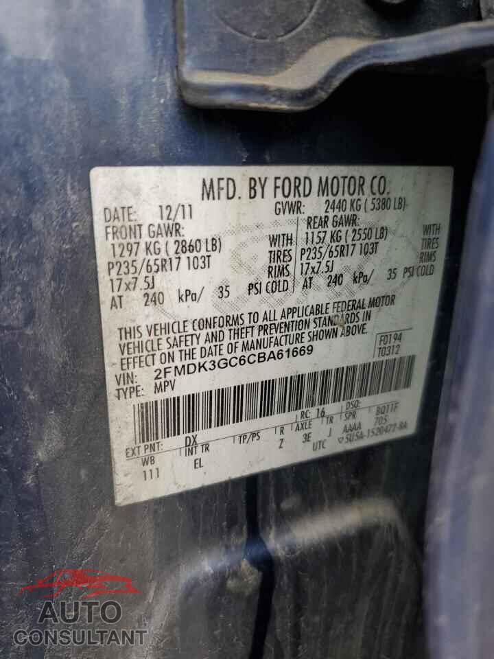 FORD EDGE 2012 - 2FMDK3GC6CBA61669