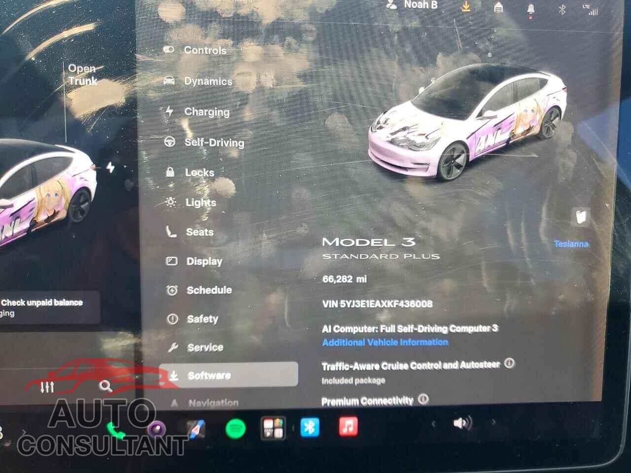 TESLA MODEL 3 2019 - 5YJ3E1EAXKF436008