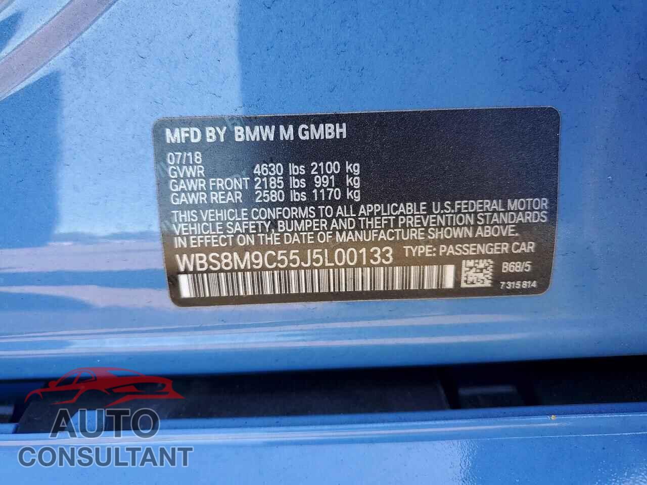 BMW M3 2018 - WBS8M9C55J5L00133