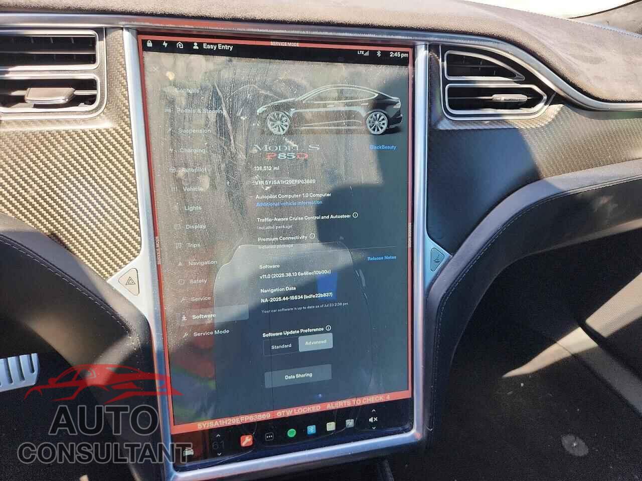 TESLA MODEL S 2014 - 5YJSA1H29EFP63869