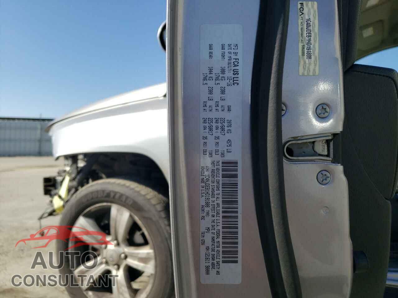 JEEP COMPASS 2017 - 1C4NJDEB1HD191808