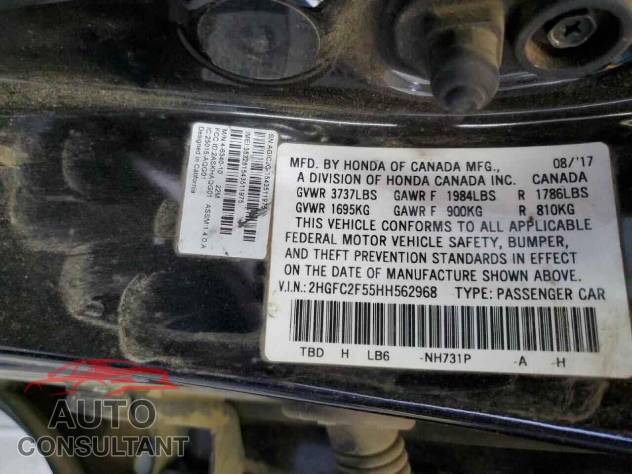 HONDA CIVIC 2017 - 2HGFC2F55HH562968
