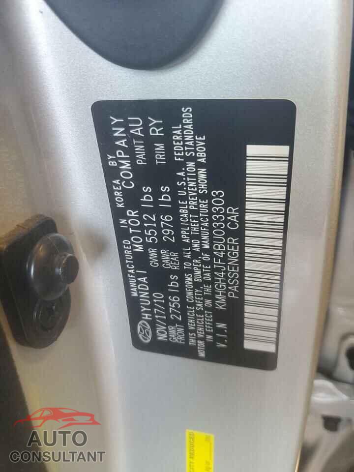HYUNDAI EQUUS 2011 - KMHGH4JF4BU033303