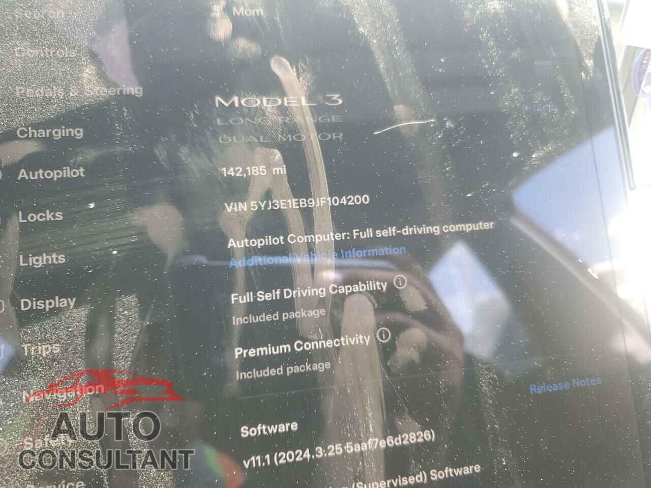 TESLA MODEL 3 2018 - 5YJ3E1EB9JF104200