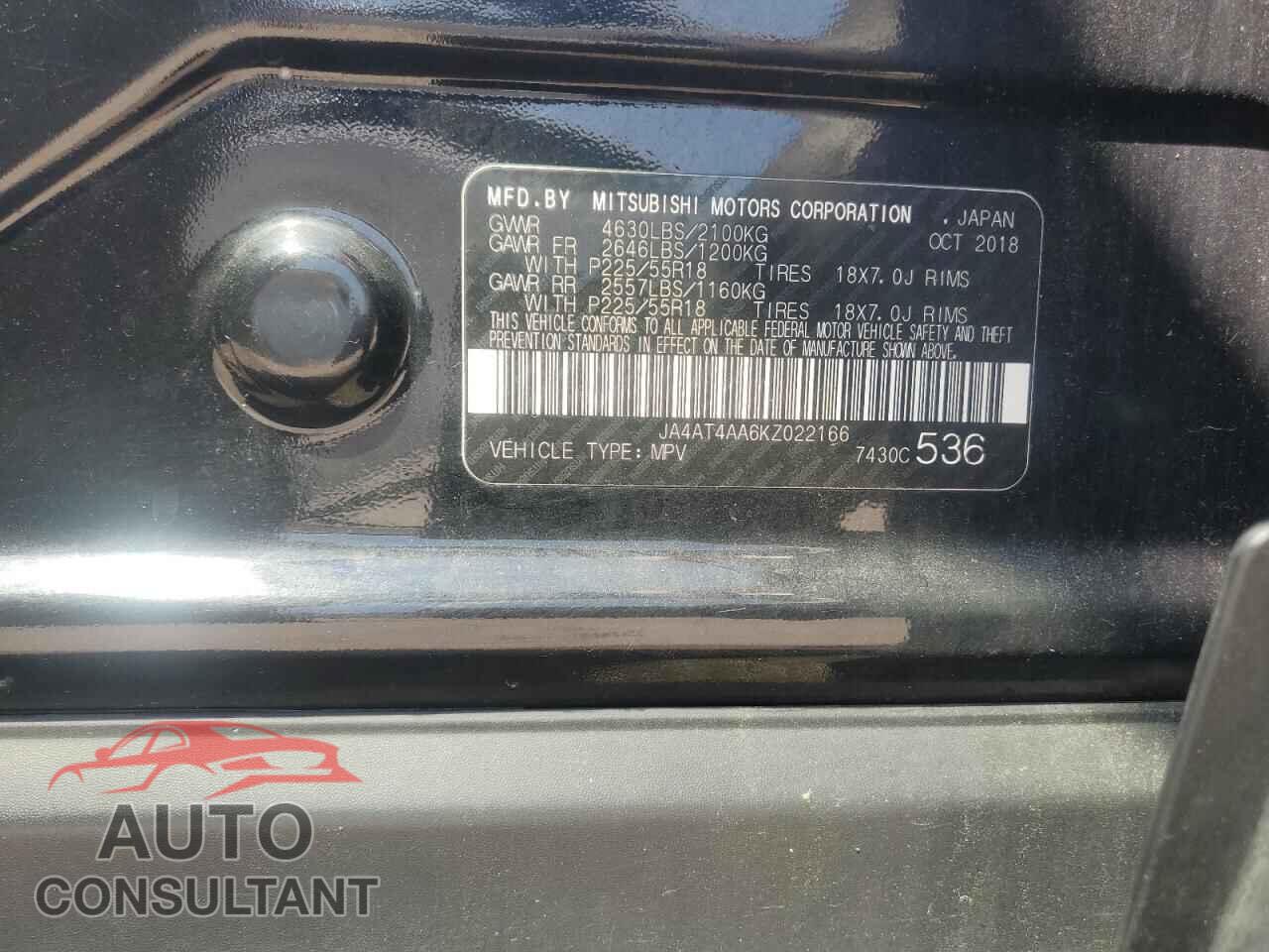 MITSUBISHI ECLIPSE 2019 - JA4AT4AA6KZ022166