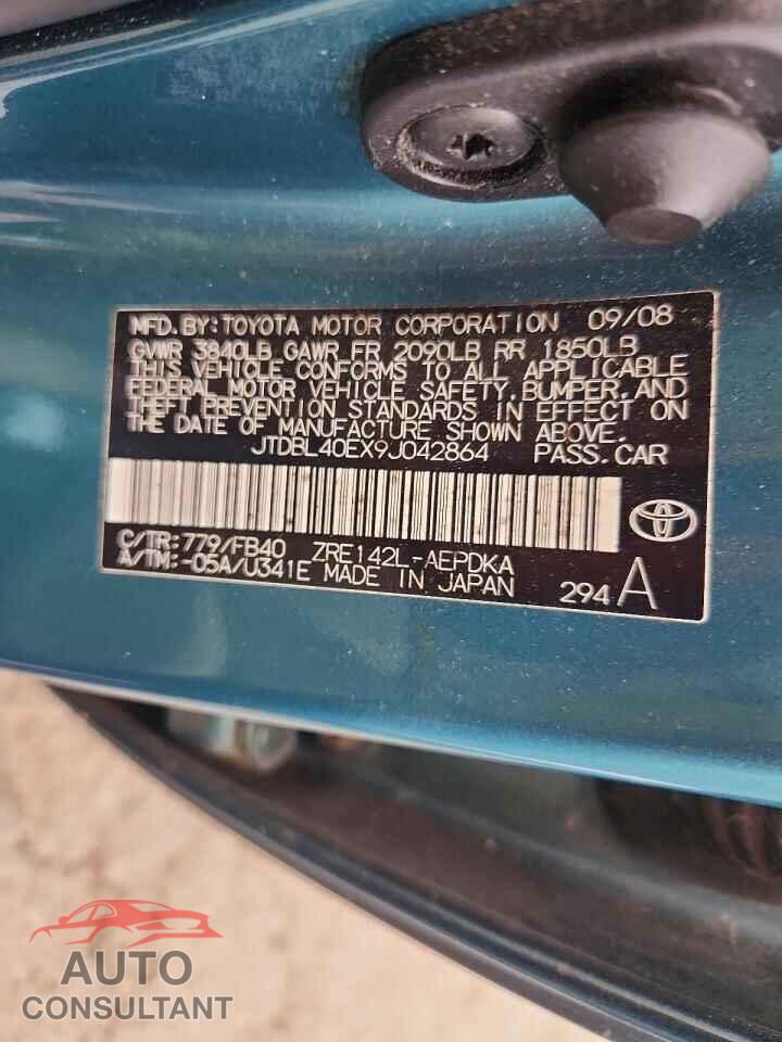 TOYOTA COROLLA 2009 - JTDBL40EX9J042864