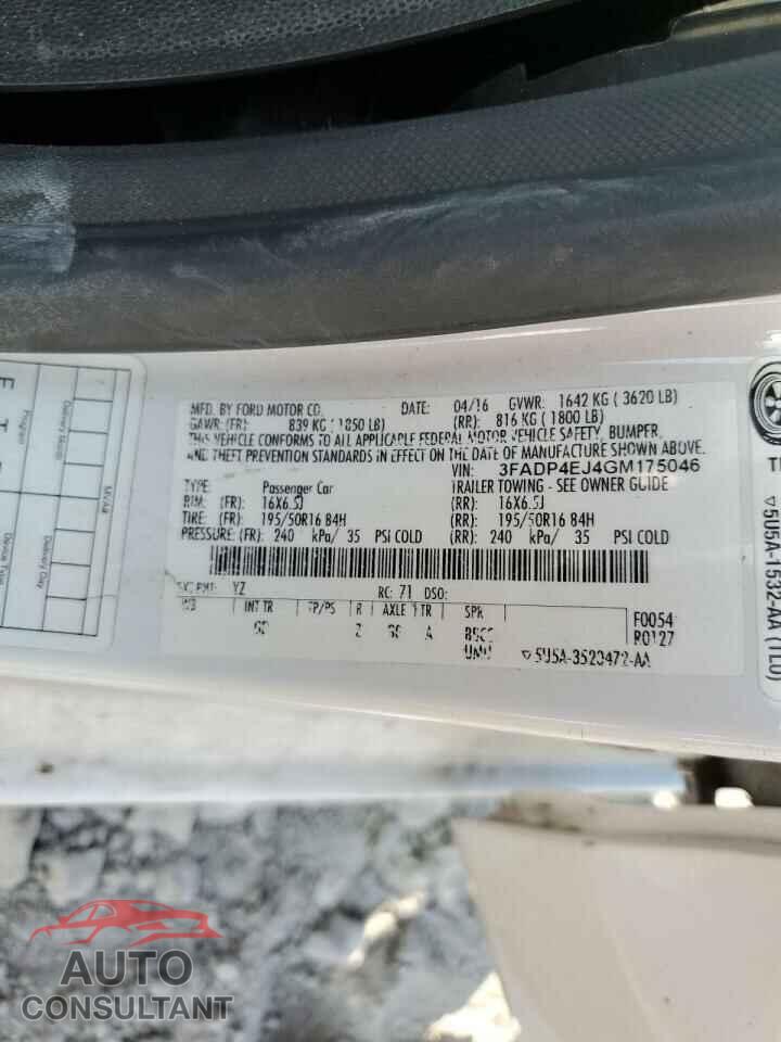 FORD FIESTA 2016 - 3FADP4EJ4GM175046