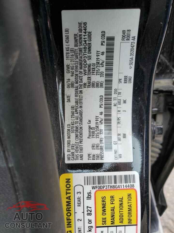 FORD FOCUS 2016 - WF0DP3TH8G4114408