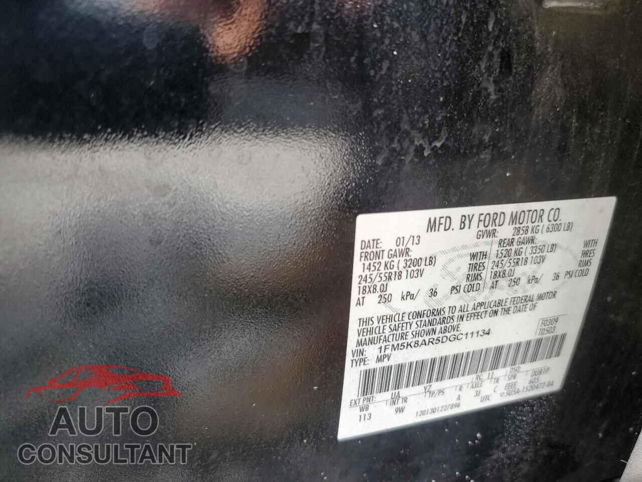FORD EXPLORER 2013 - 1FM5K8AR5DGC11134
