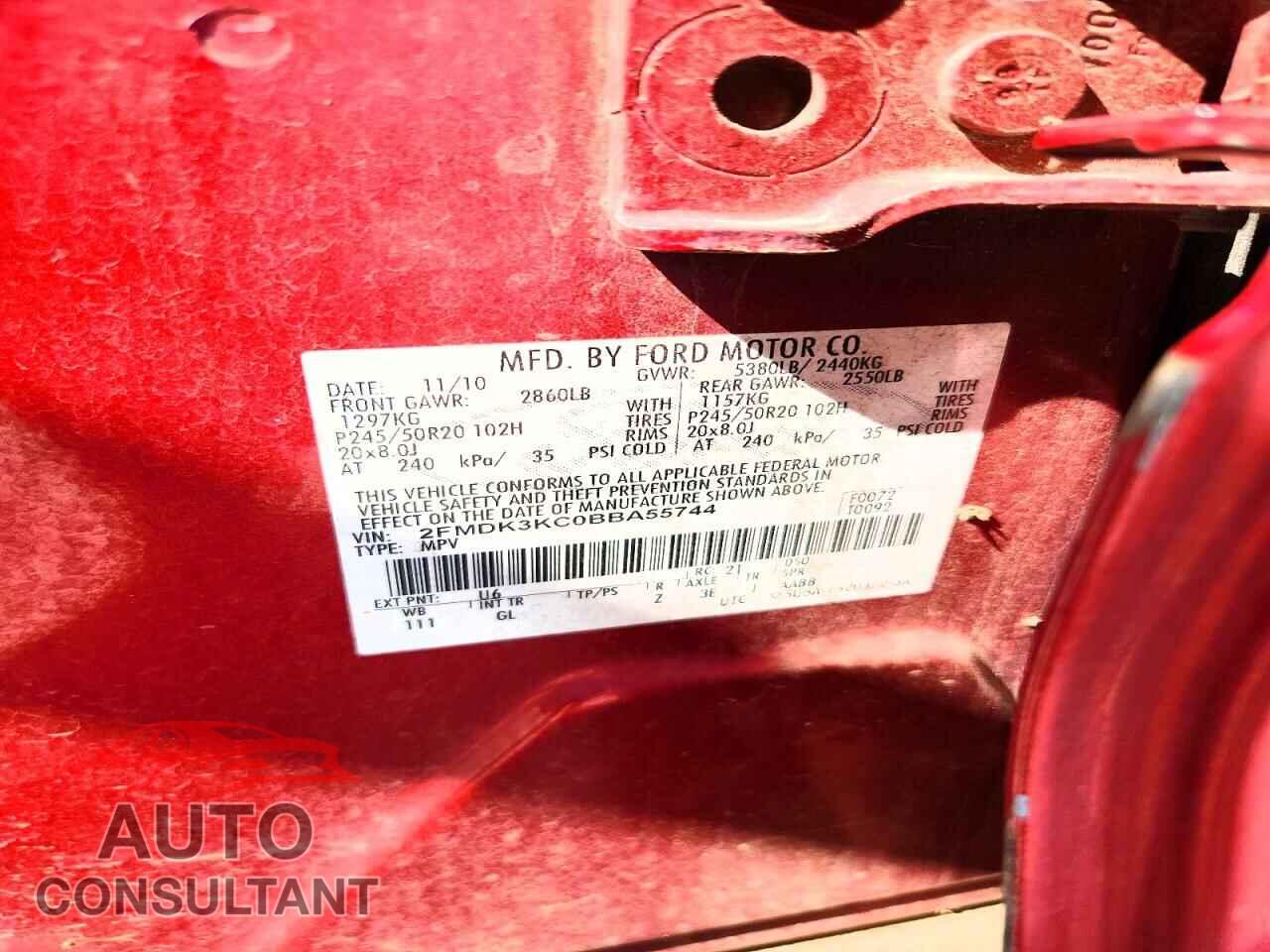FORD EDGE 2011 - 2FMDK3KC0BBA55744