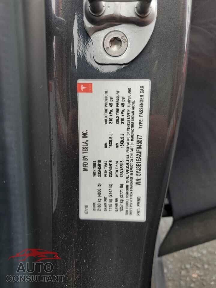 TESLA MODEL 3 2018 - 5YJ3E1EA2JF045577