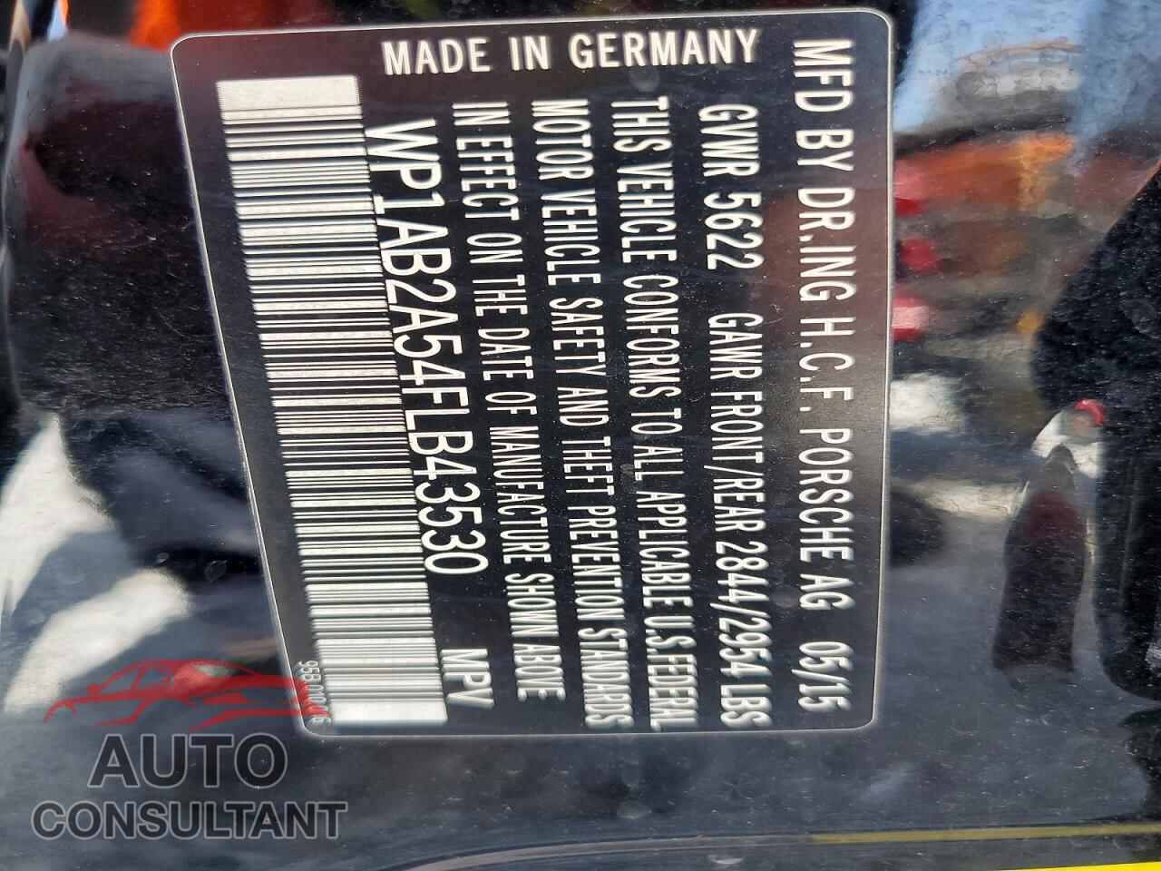 PORSCHE MACAN 2015 - WP1AB2A54FLB43530