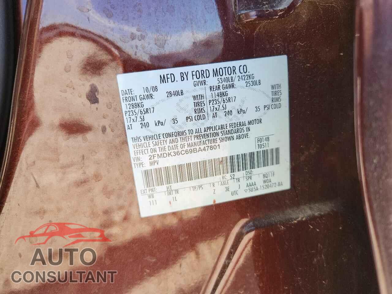 FORD EDGE 2009 - 2FMDK36C69BA47801