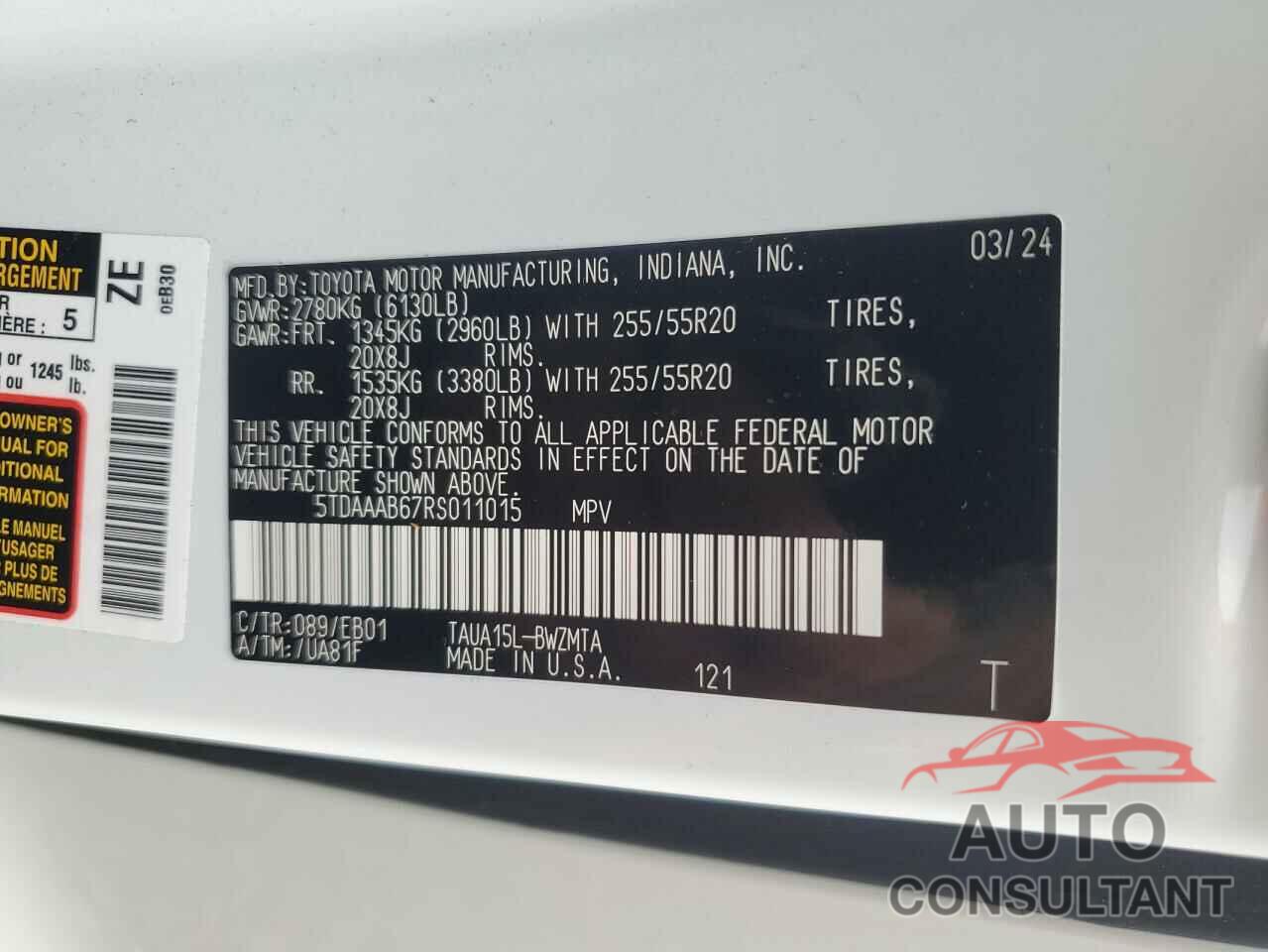 LEXUS TX 350 BAS 2024 - 5TDAAAB67RS011015