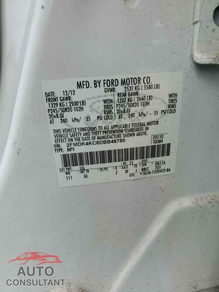 FORD EDGE 2013 - 2FMDK4KC8DBB48780