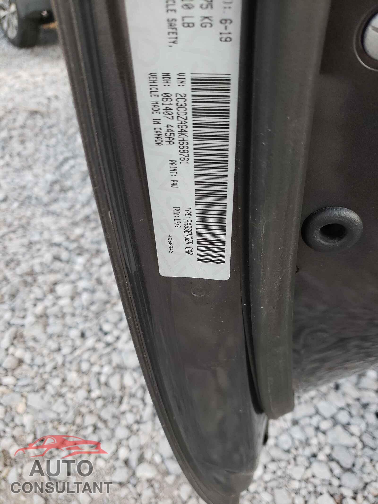 DODGE CHALLENGER 2019 - 2C3CDZAG4KH668761