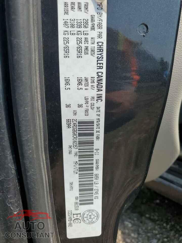 DODGE CARAVAN 2012 - 2C4RDGBG0CR102357