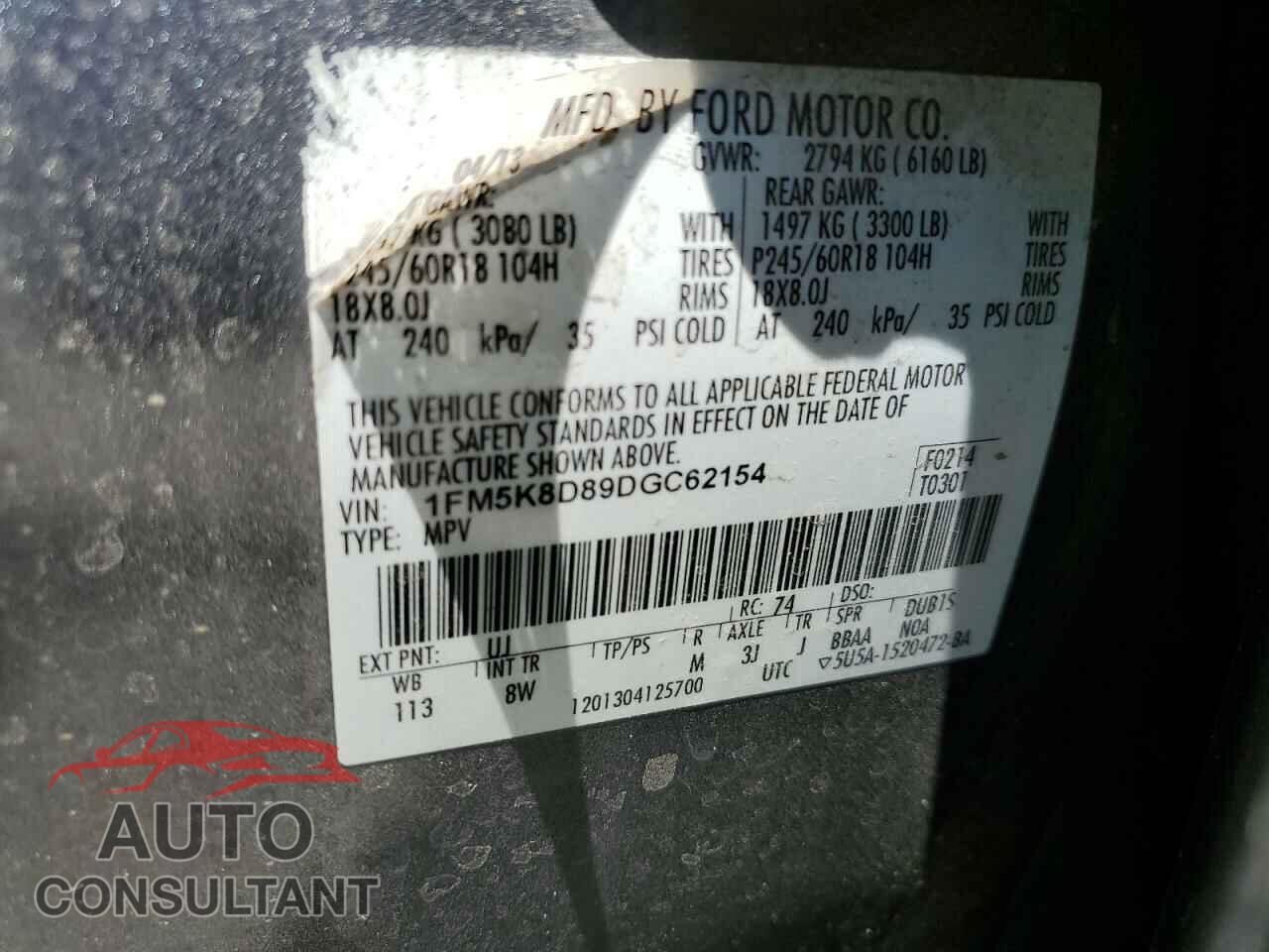 FORD EXPLORER 2013 - 1FM5K8D89DGC62154
