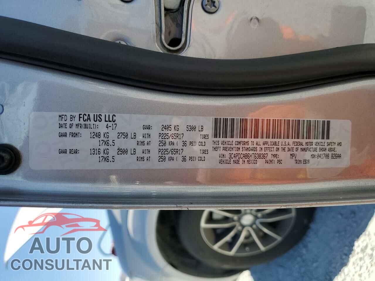 DODGE JOURNEY 2017 - 3C4PDCAB6HT638367