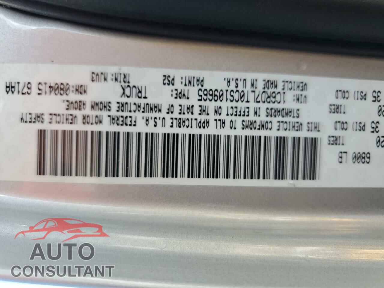 DODGE RAM 1500 2012 - 1C6RD7LT0CS109665