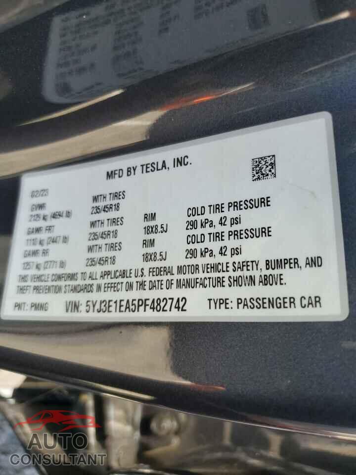 TESLA MODEL 3 2023 - 5YJ3E1EA5PF482742