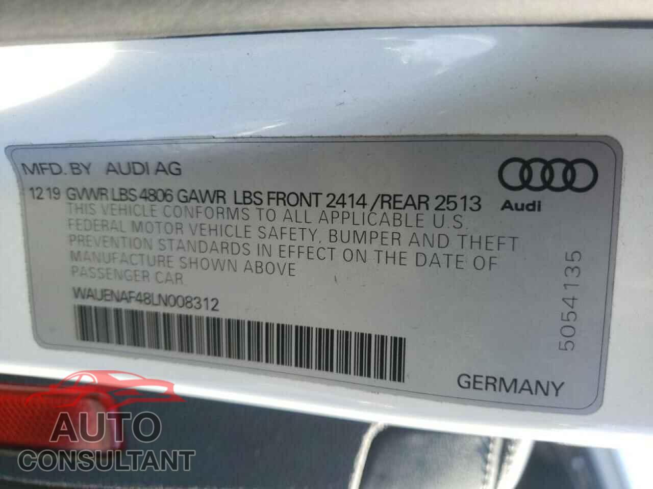 AUDI A4 2020 - WAUENAF48LN008312