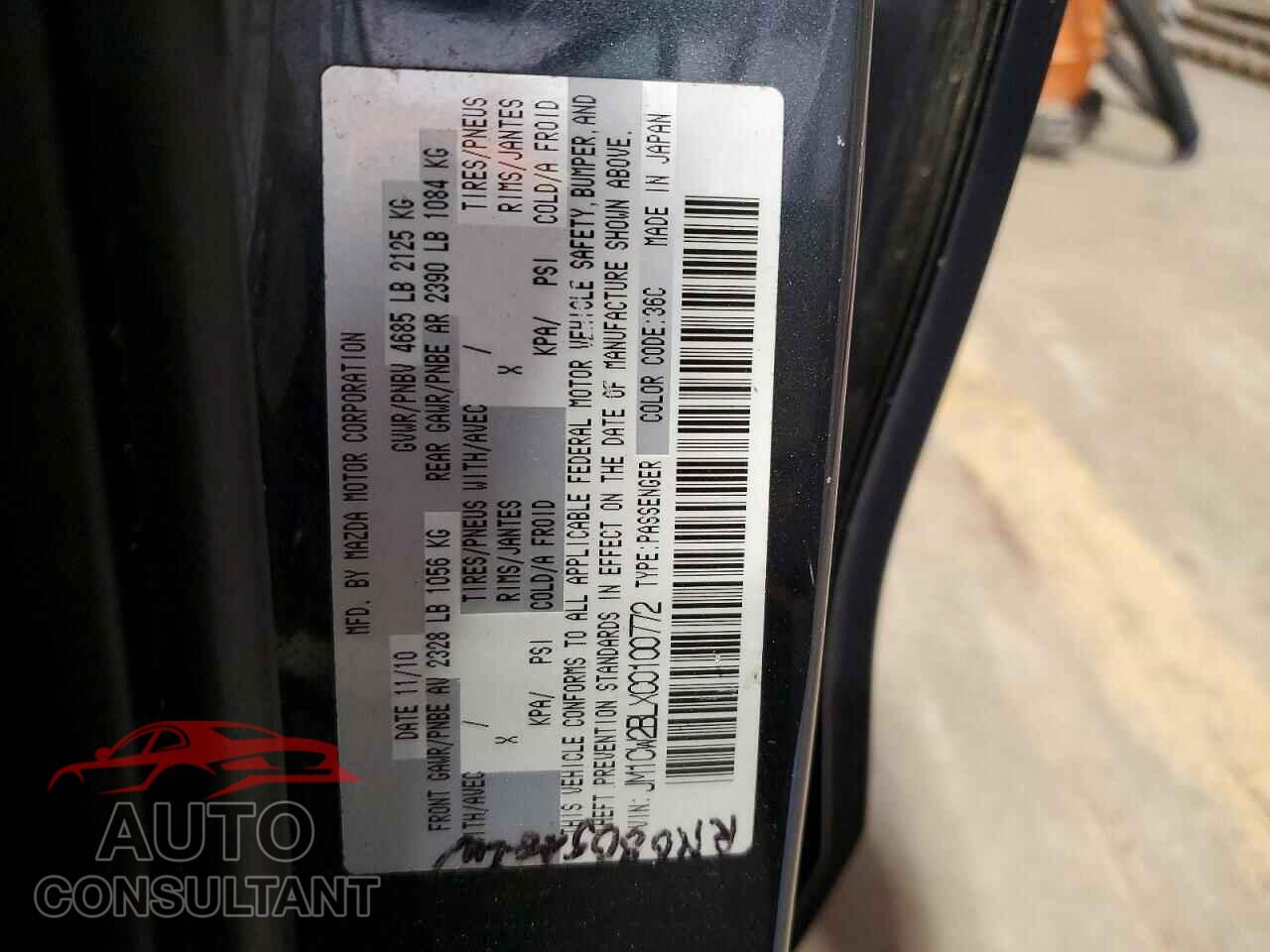 MAZDA 5 2012 - JM1CW2BLXC0100772