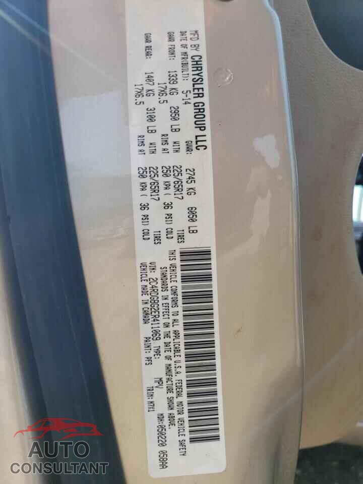 DODGE CARAVAN 2014 - 2C4RDGBG2ER411069