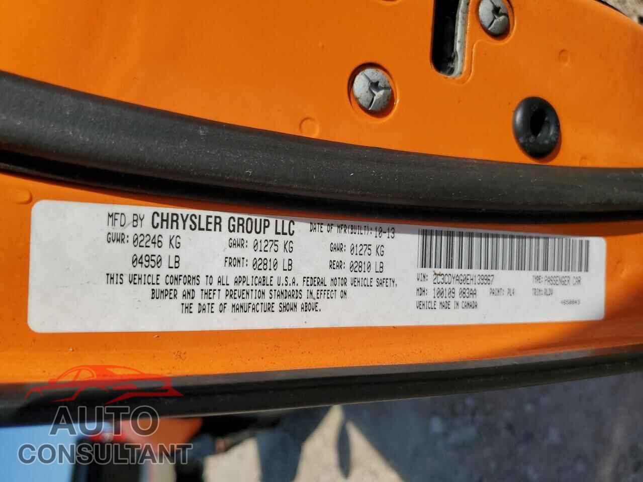 DODGE CHALLENGER 2014 - 2C3CDYAG0EH139967