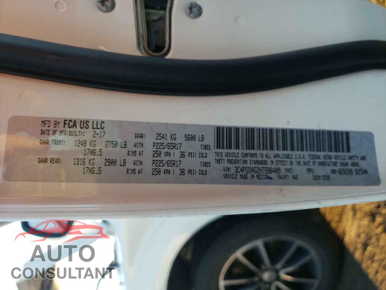 DODGE JOURNEY 2017 - 3C4PDDAG2HT596409