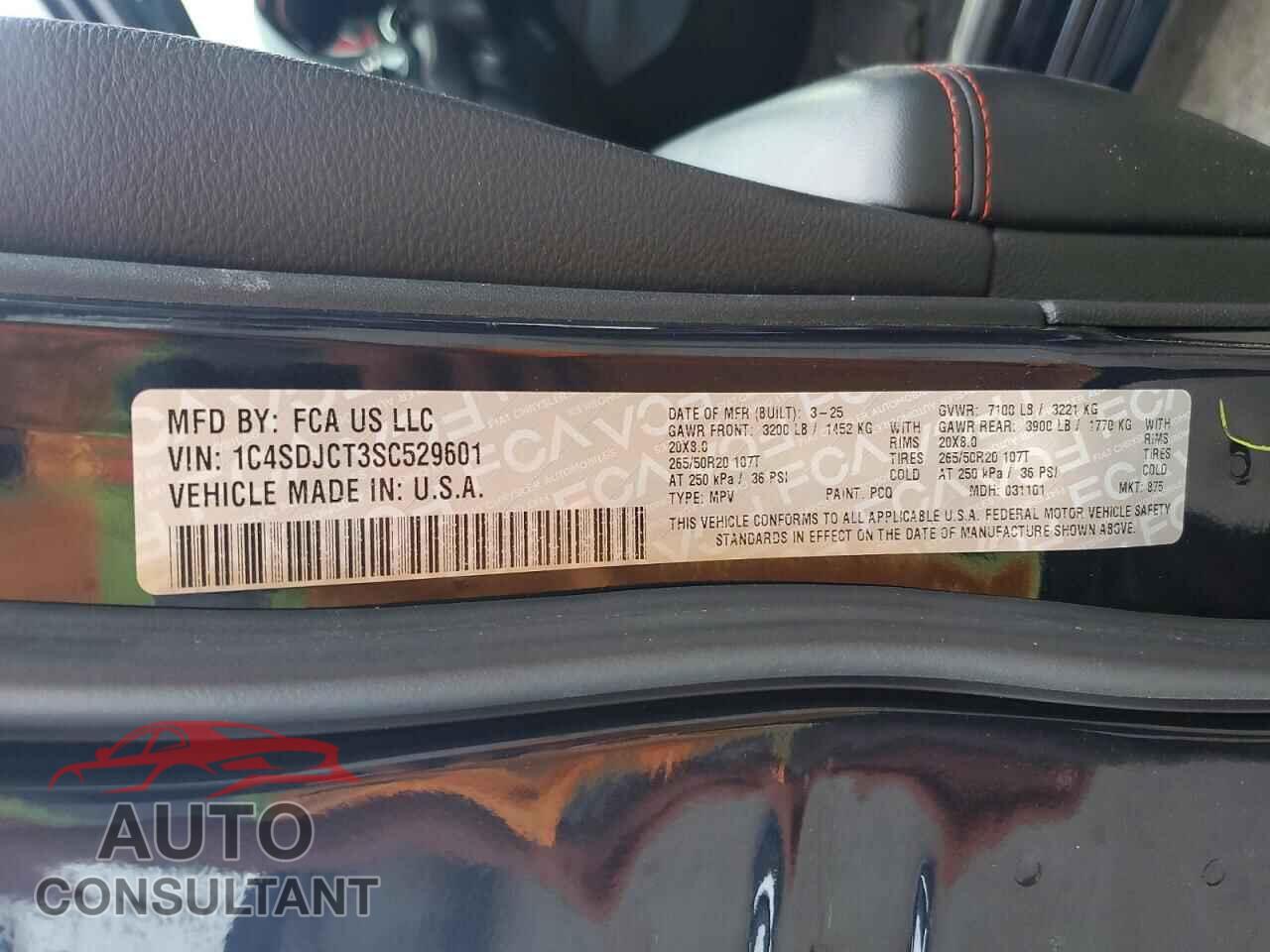 DODGE DURANGO 2025 - 1C4SDJCT3SC529601