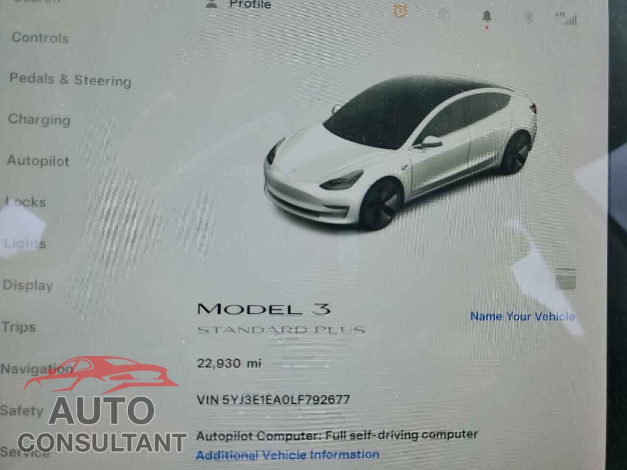 TESLA MODEL 3 2020 - 5YJ3E1EA0LF792677