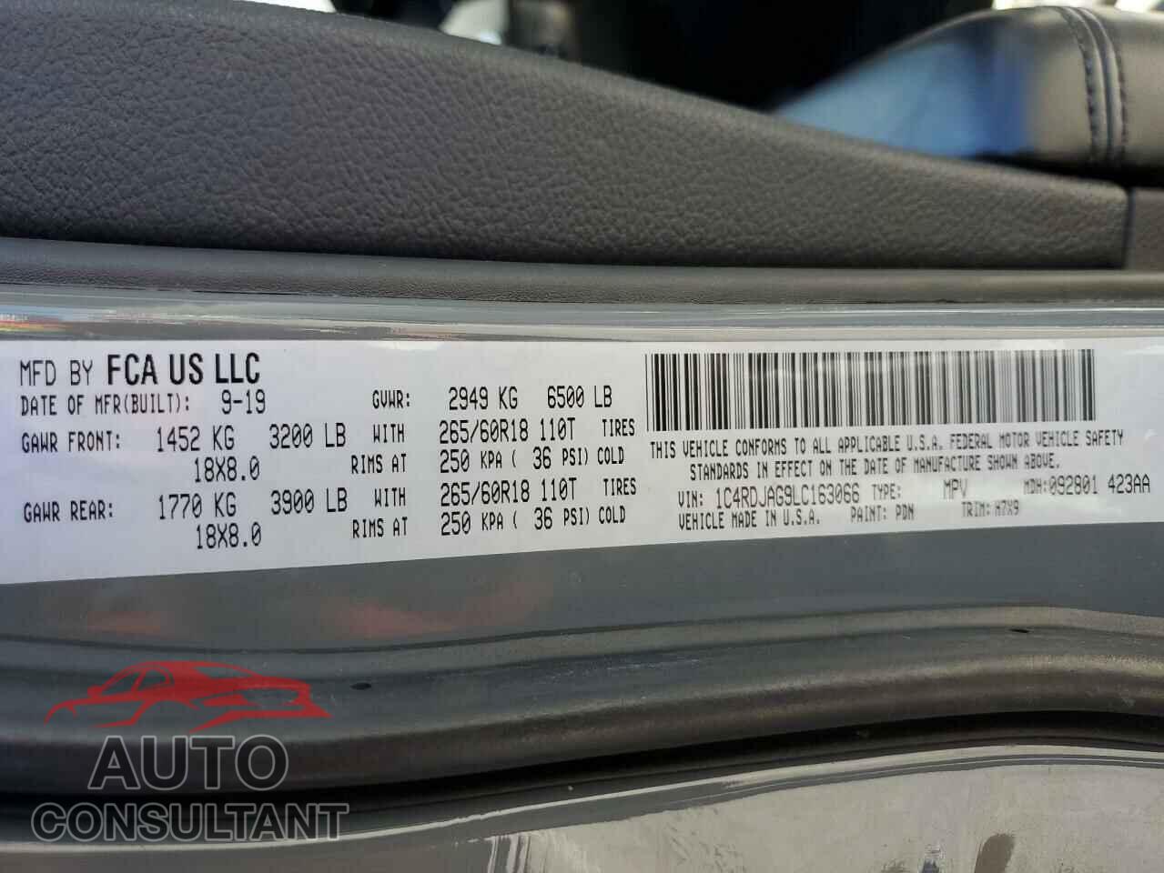 DODGE DURANGO 2020 - 1C4RDJAG9LC163066
