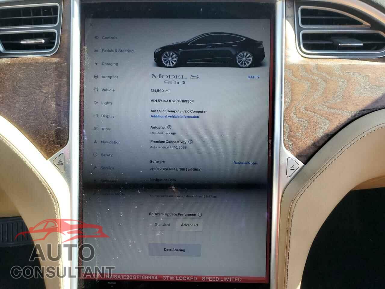 TESLA MODEL S 2016 - 5YJSA1E20GF169954