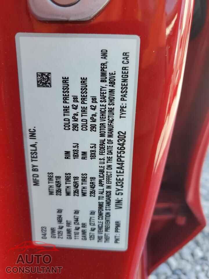 TESLA MODEL 3 2023 - 5YJ3E1EA4PF564302
