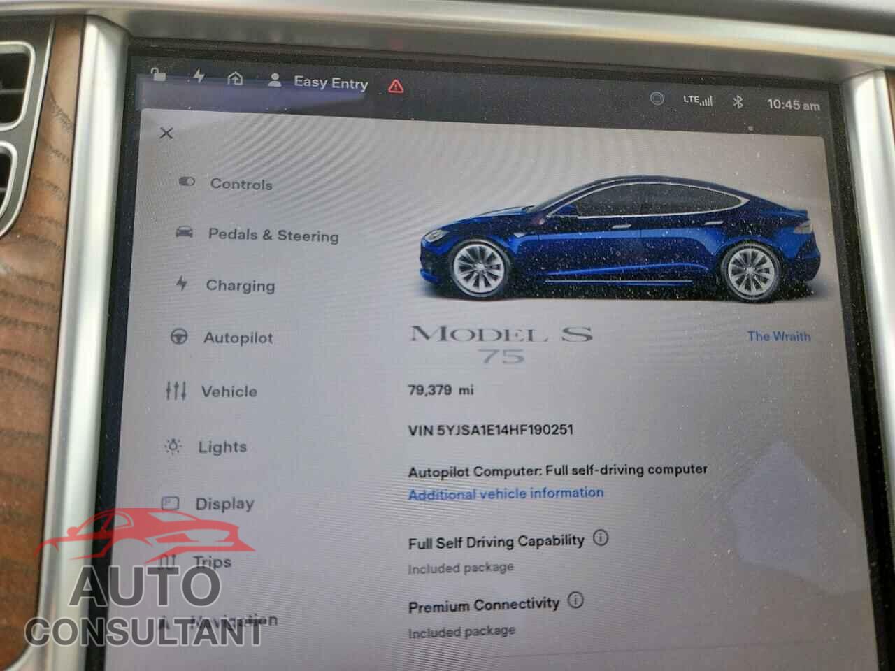 TESLA MODEL S 2017 - 5YJSA1E14HF190251