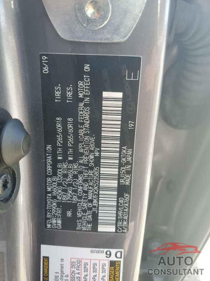 LEXUS GX 2019 - JTJBM7FX2K5235805