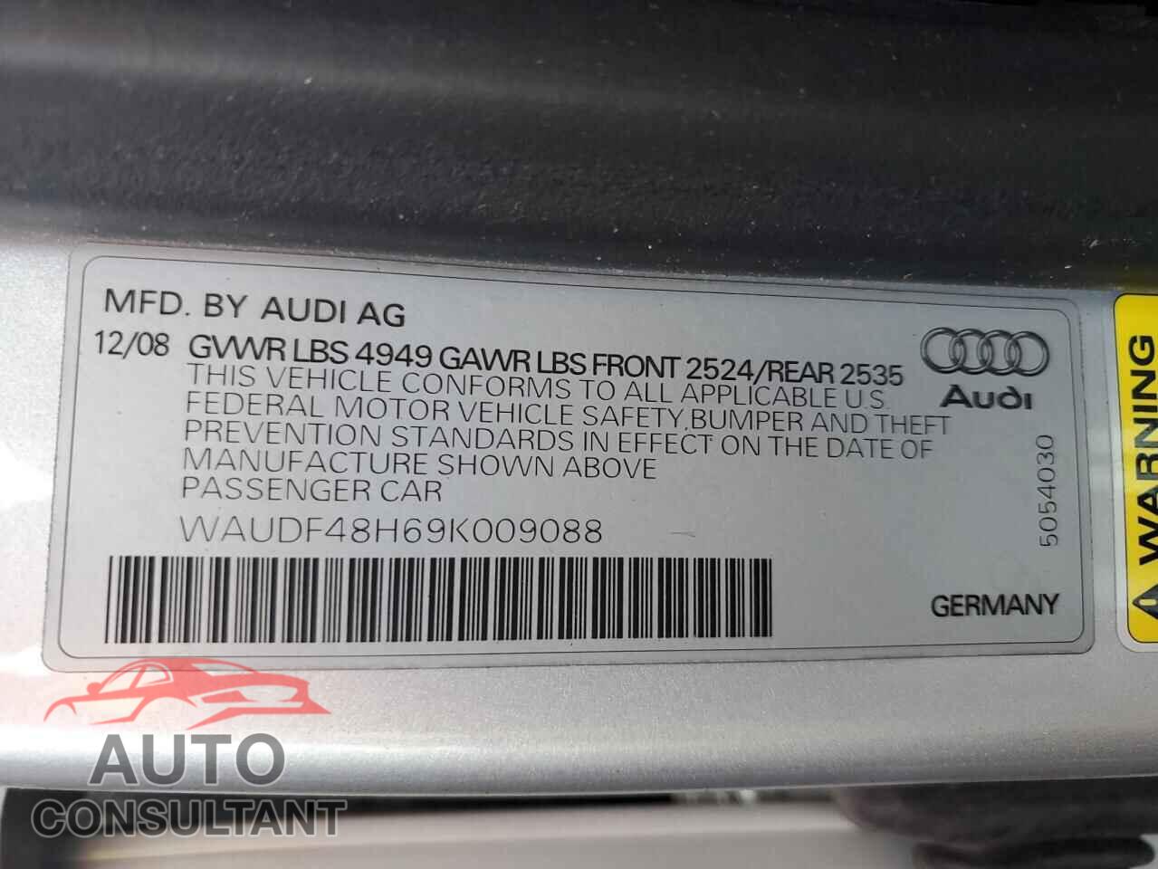 AUDI A4 2009 - WAUDF48H69K009088