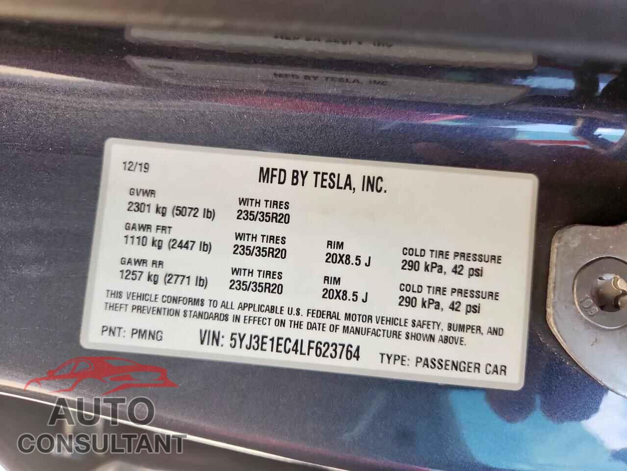 TESLA MODEL 3 2020 - 5YJ3E1EC4LF623764