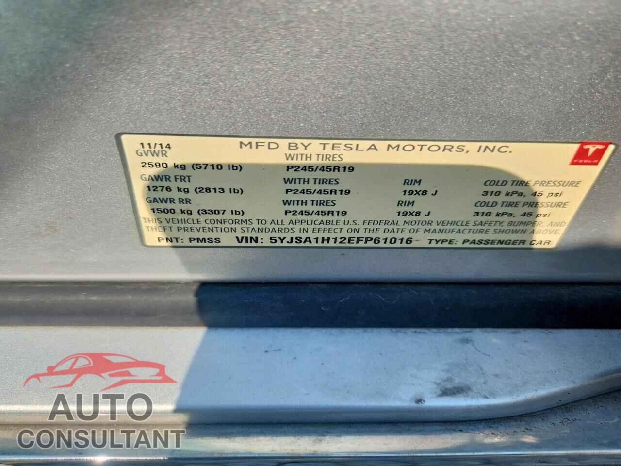 TESLA MODEL S 2014 - 5YJSA1H12EFP61016