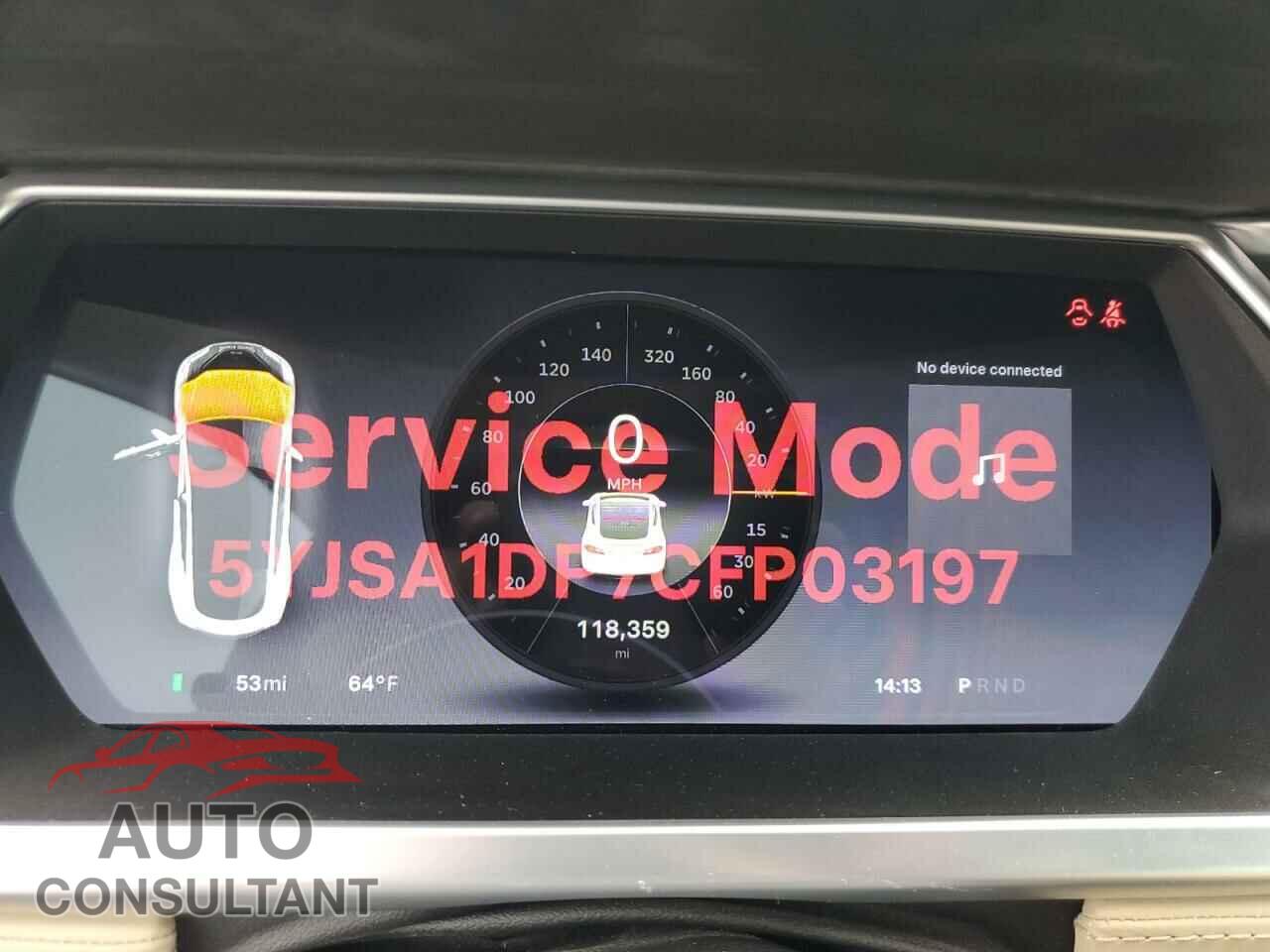 TESLA MODEL S 2012 - 5YJSA1DP7CFP03197