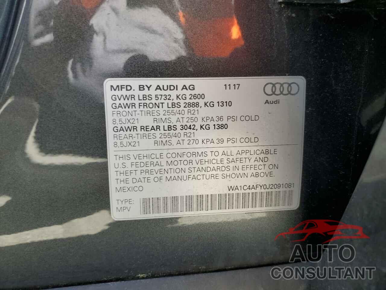 AUDI SQ5 2018 - WA1C4AFY0J2091081