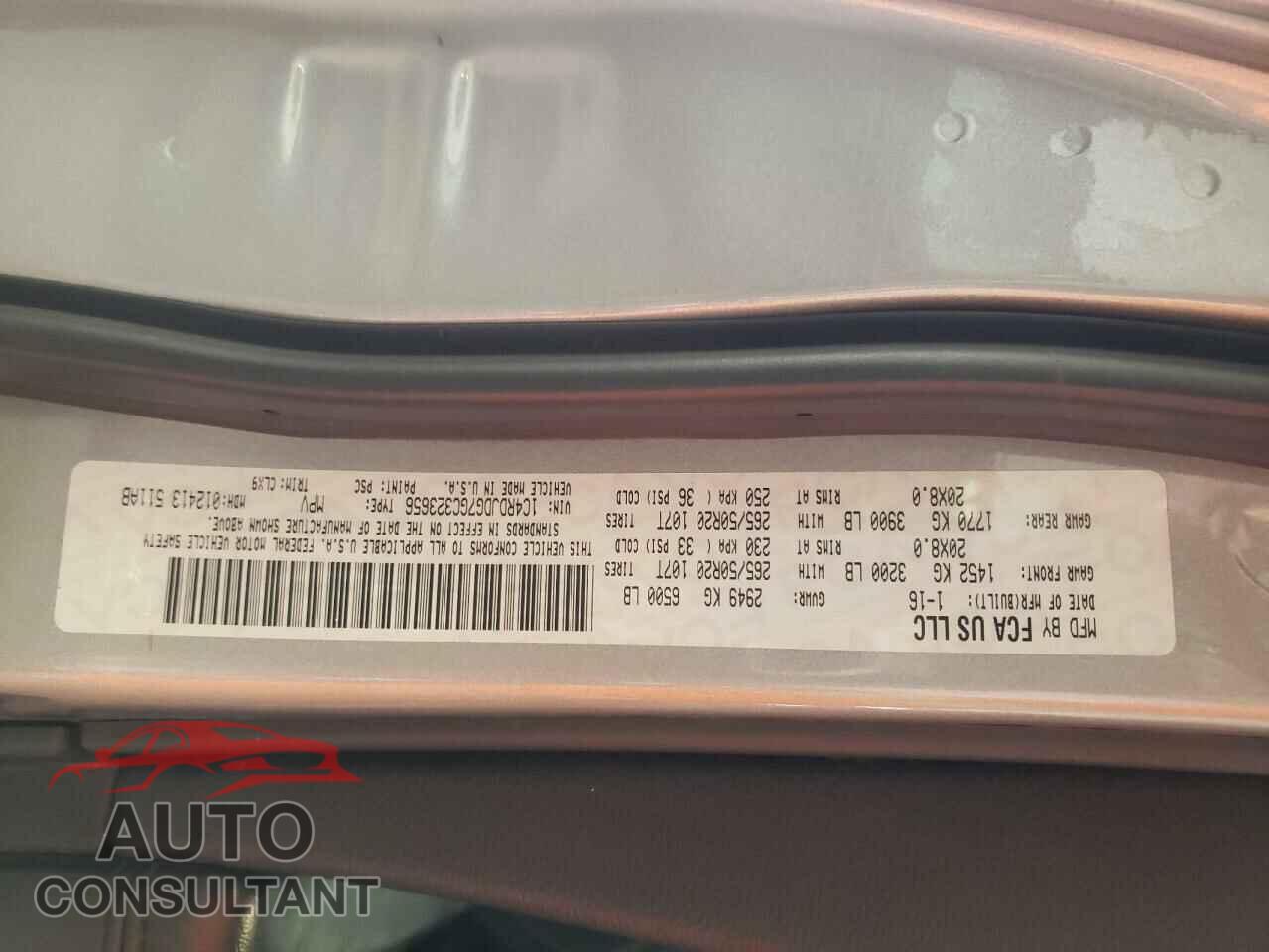 DODGE DURANGO 2016 - 1C4RDJDG7GC323656