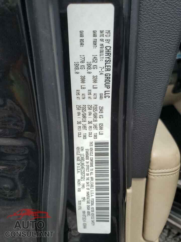 DODGE DURANGO 2014 - 1C4RDJAG4EC557321