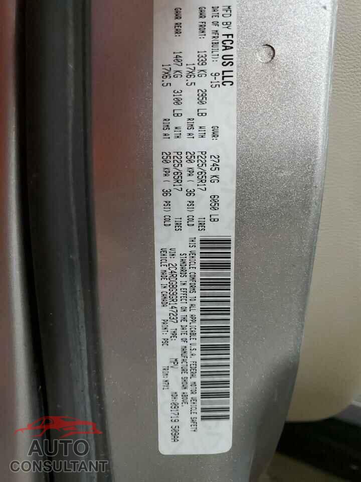 DODGE CARAVAN 2016 - 2C4RDGBG9GR147237